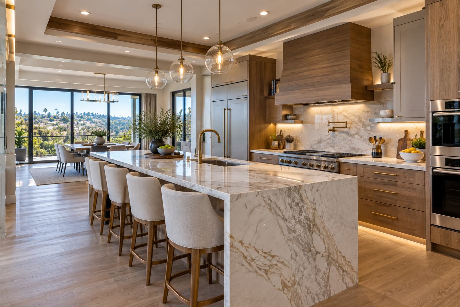 Luxury Los Angeles kitchen remodel with a functional open layout