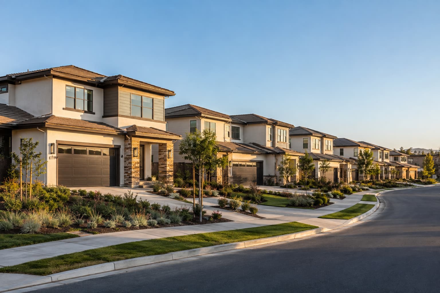 Luxury production homes in a planned residential community