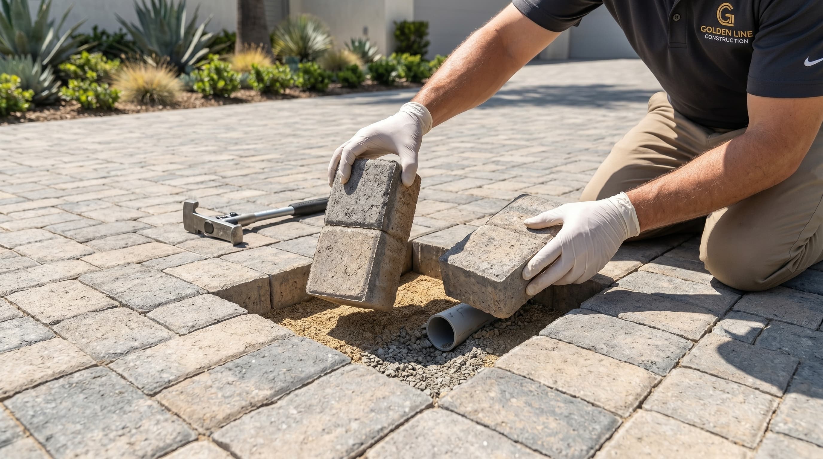 Easy Utility Line Access using Pavers