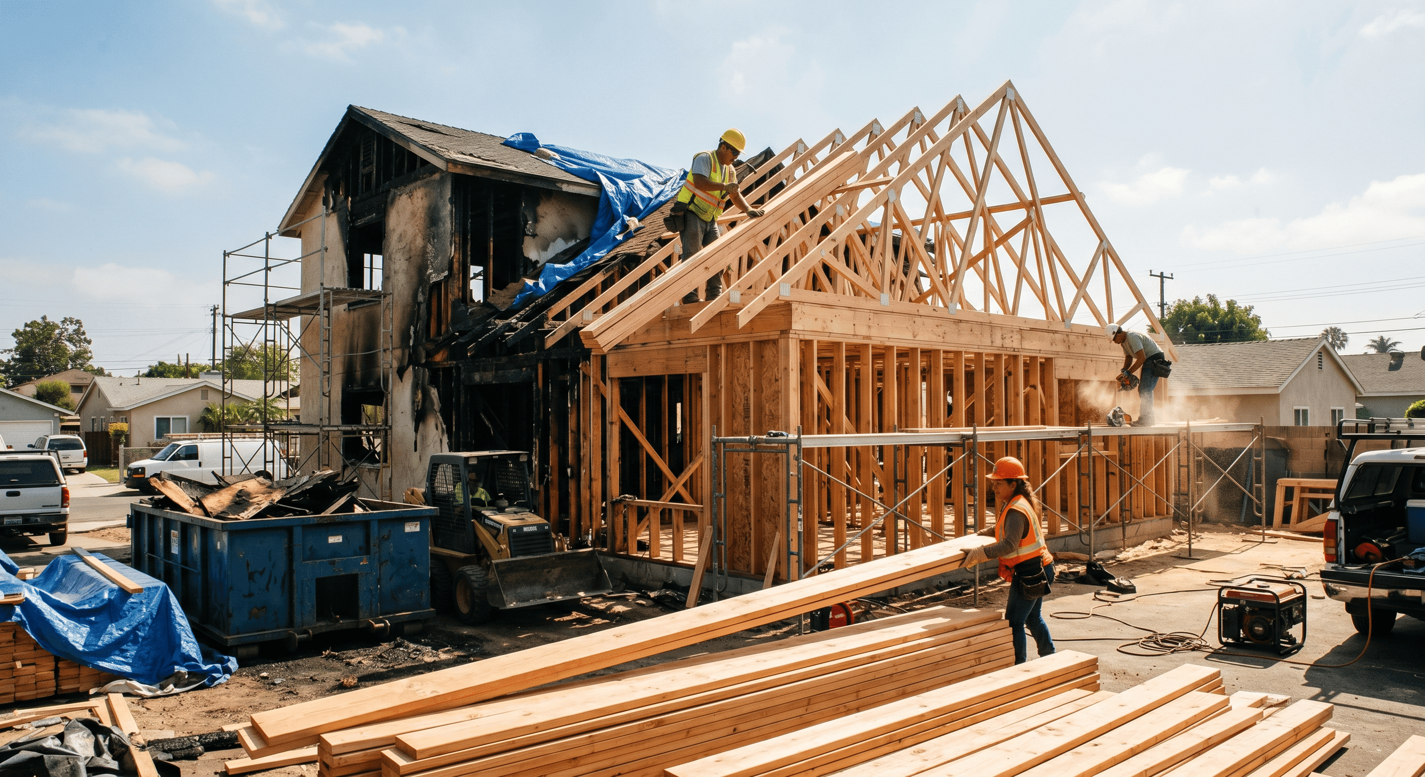 Los Angeles Fire Rebuilds Fire Damaged Home Reconstruction clean