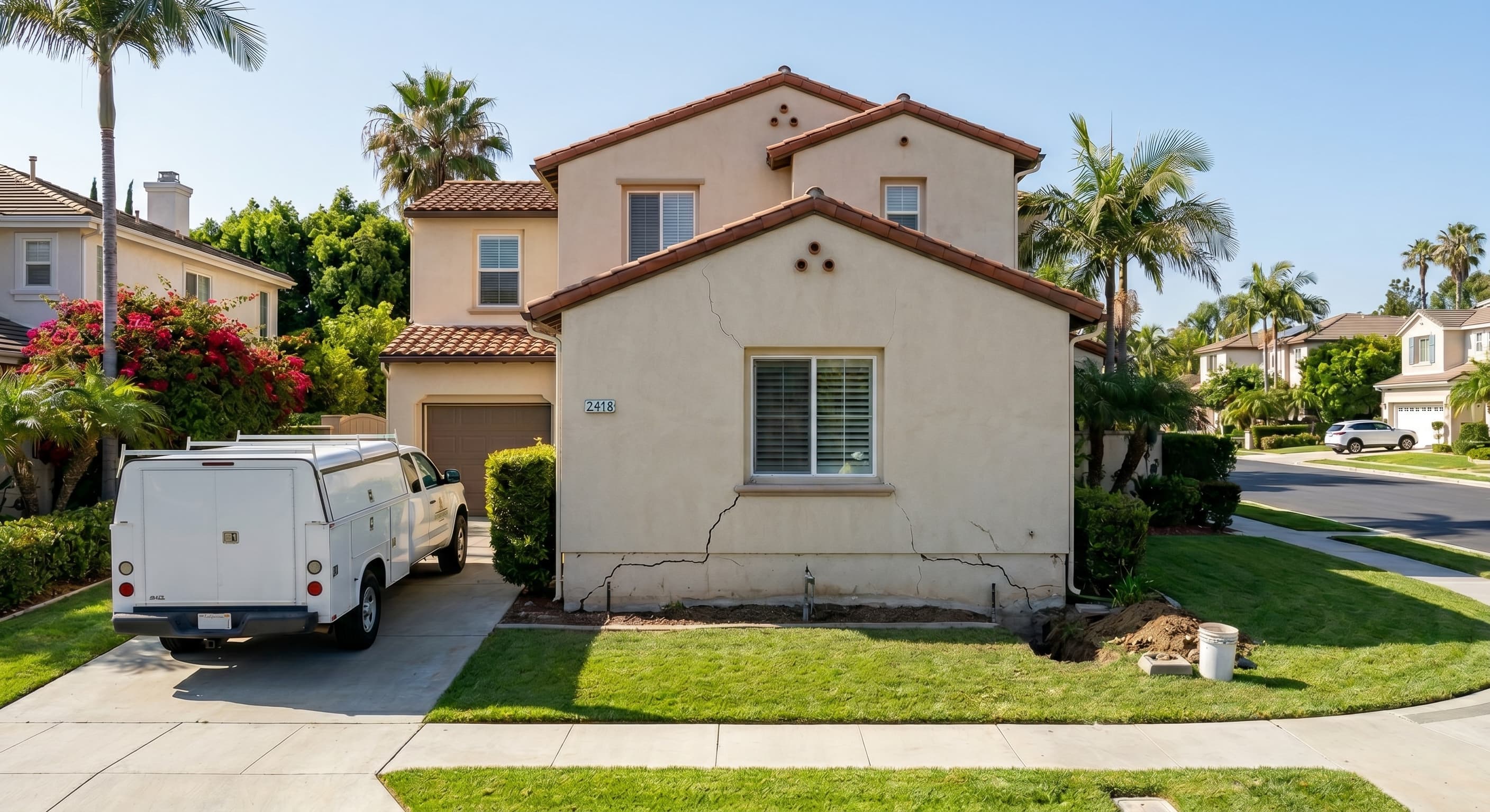 foundation cracks at a Los Angeles home for foundation repair cost evaluation